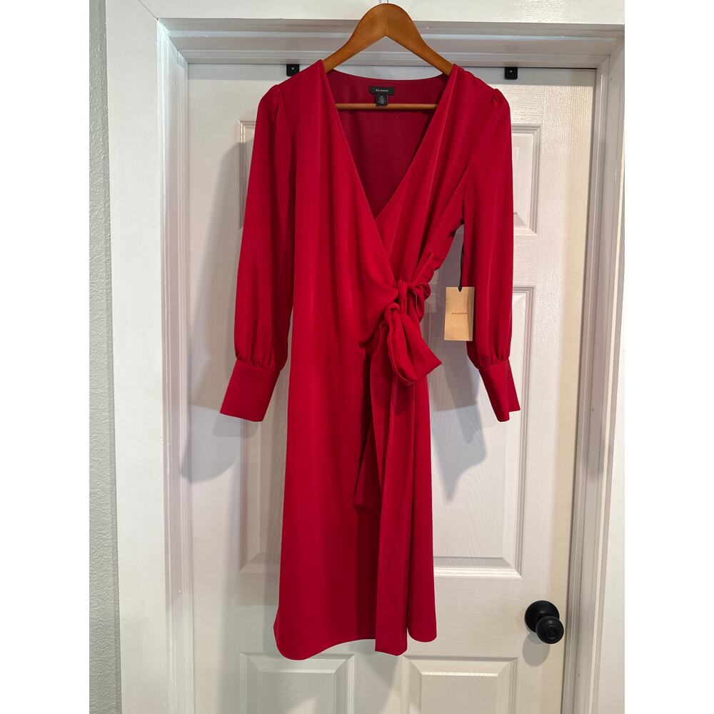 Halogen Red Chili Wrap Around Dress Size XSP